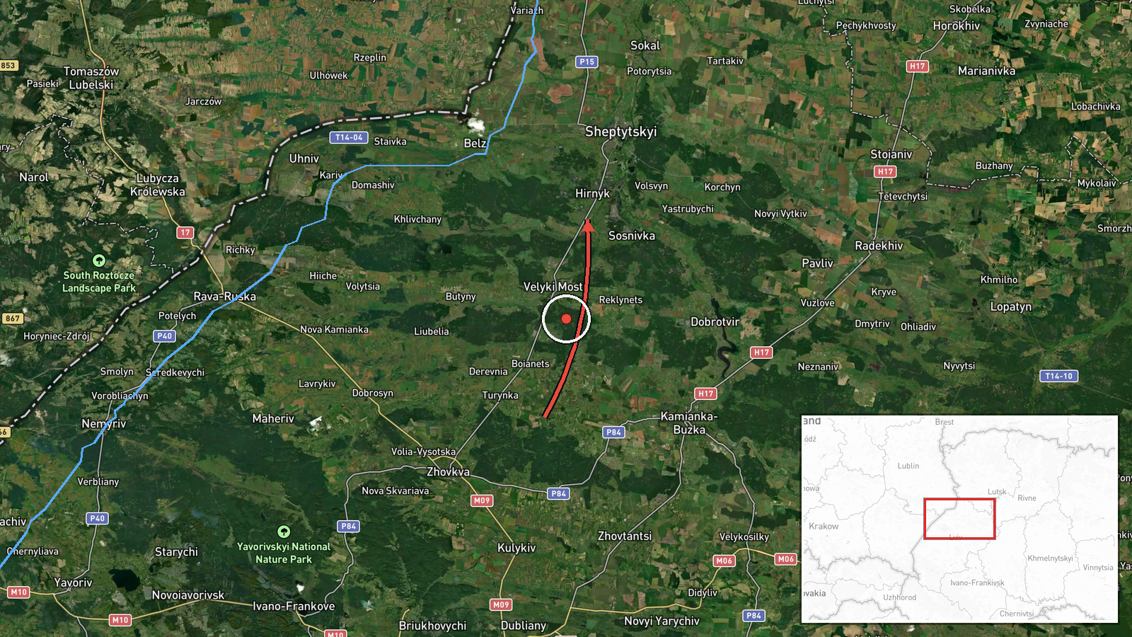 Hirnyk, Ukraine — Drone Transit location map