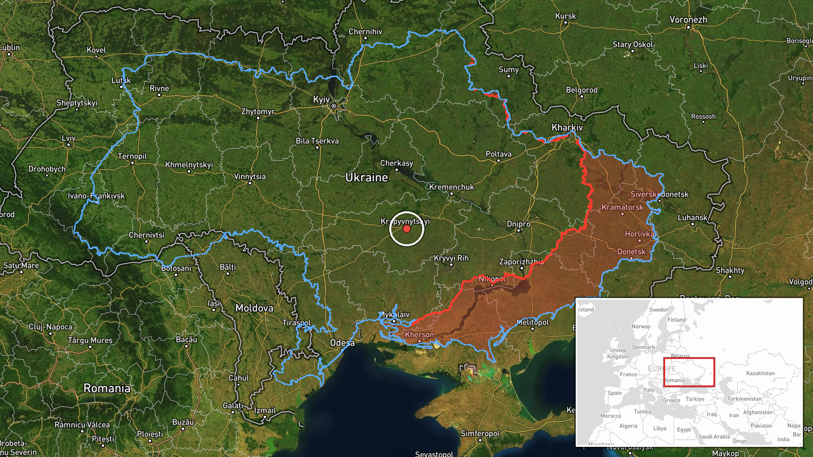 Central Kirovohrad Oblast, Ukraine — Drone Transit location map