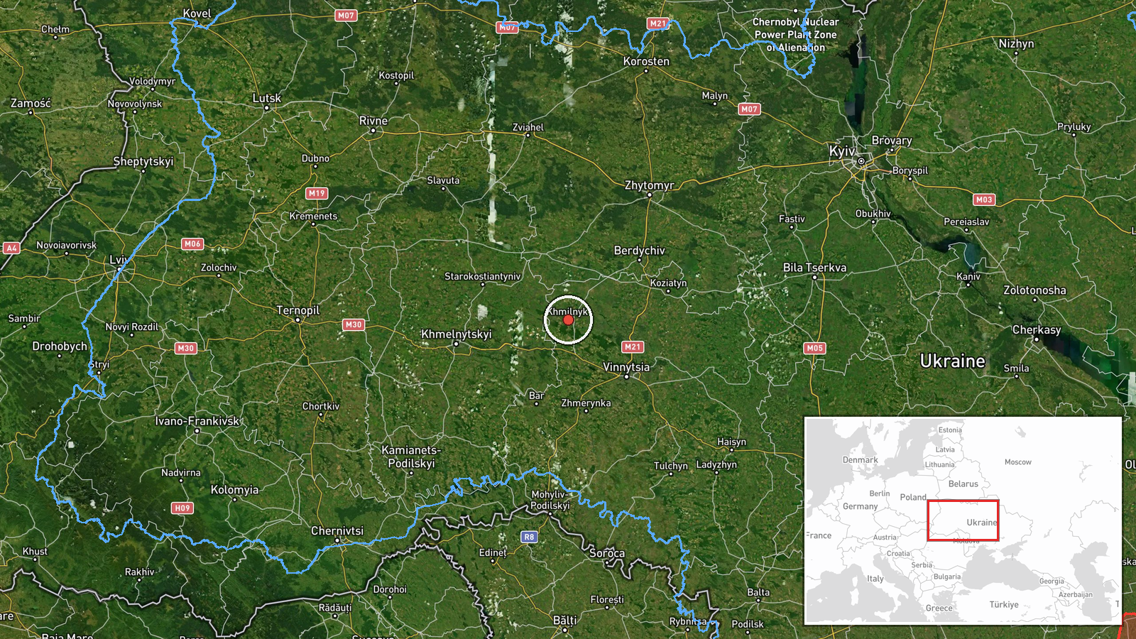 Khmilnyk, Ukraine — Drone Transit location map