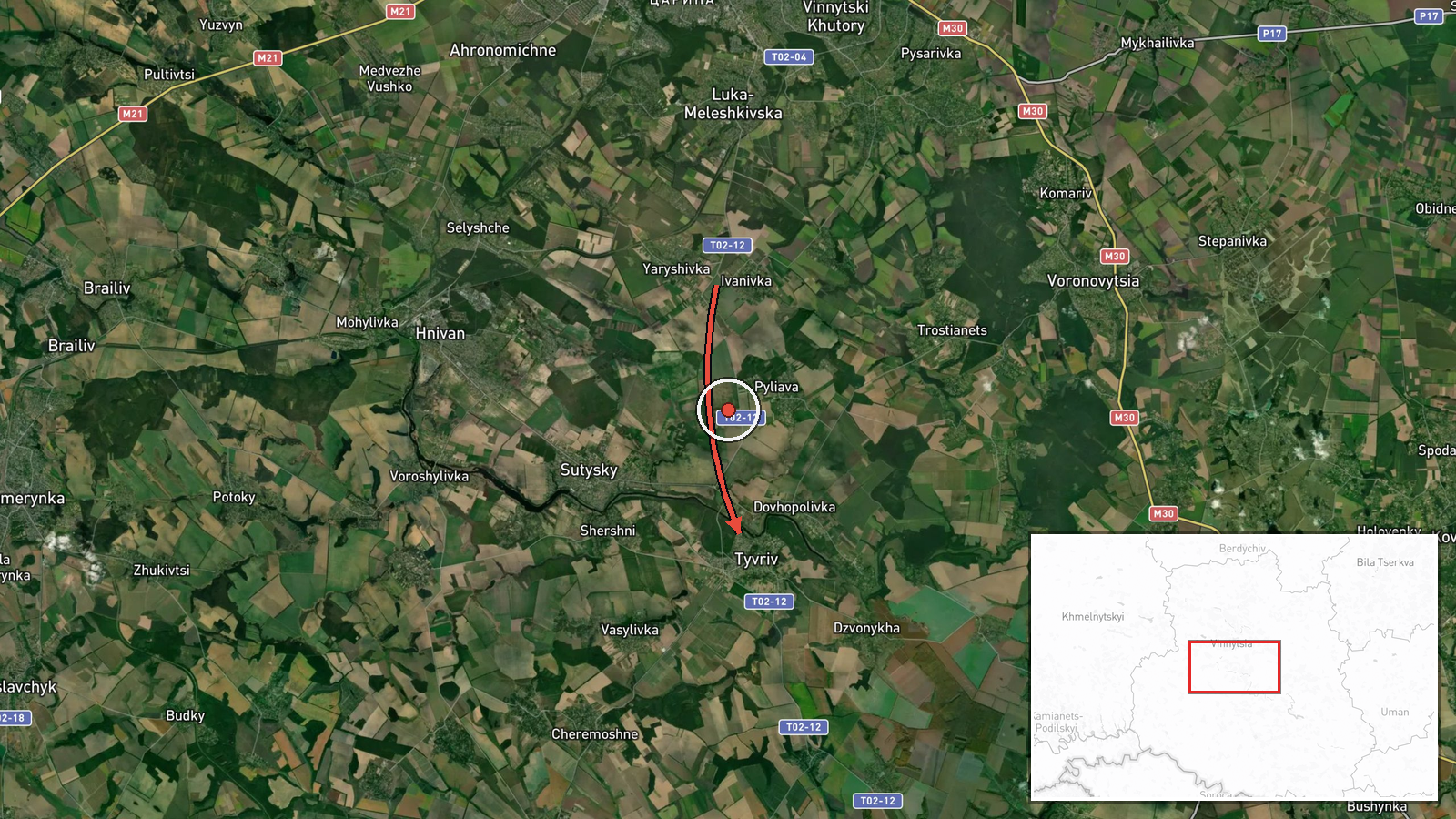 Tyvriv, Ukraine — Drone Transit location map
