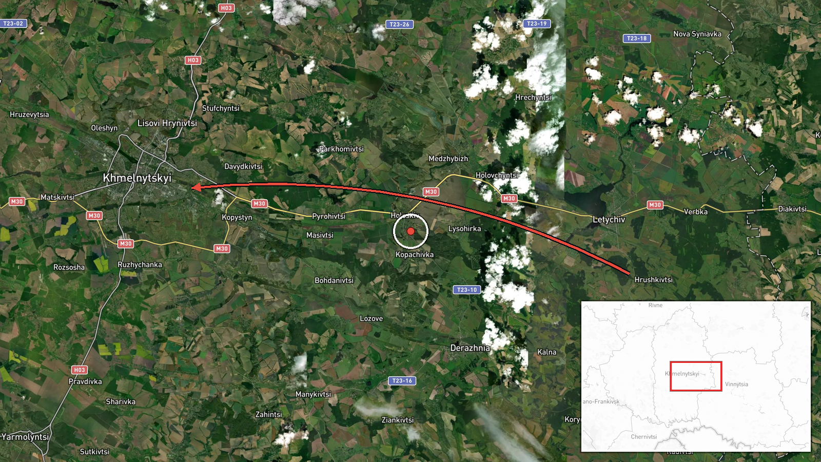Khmelnytskyi Oblast, Ukraine — Drone Transit location map
