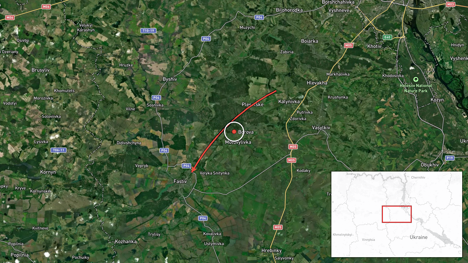 Fastiv, Ukraine — Drone Transit location map