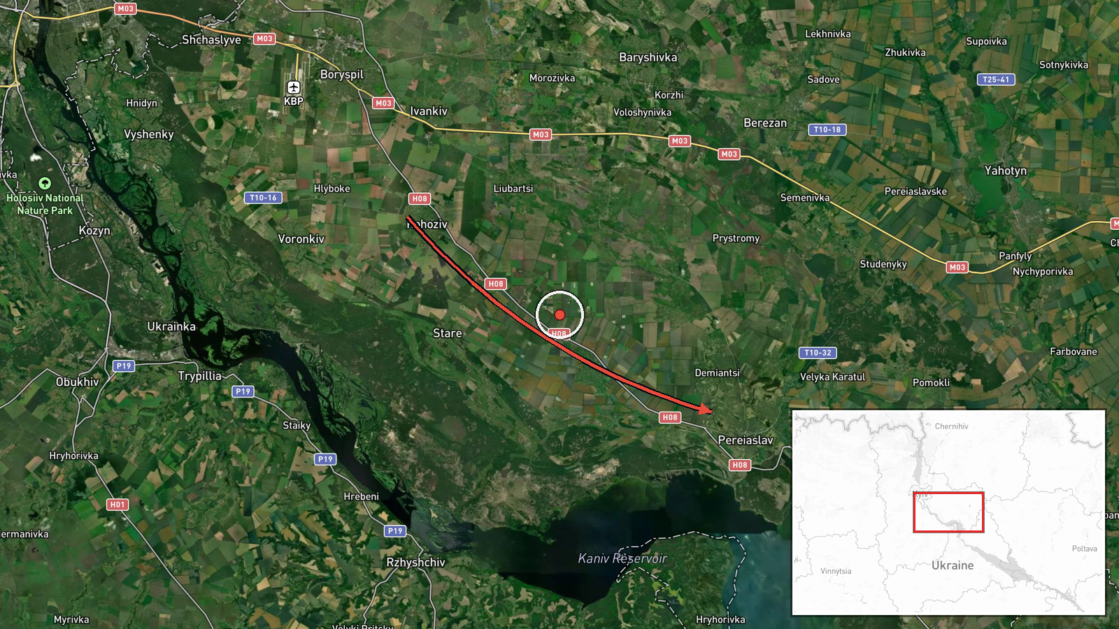 Pereiaslav, Ukraine — Drone Transit location map