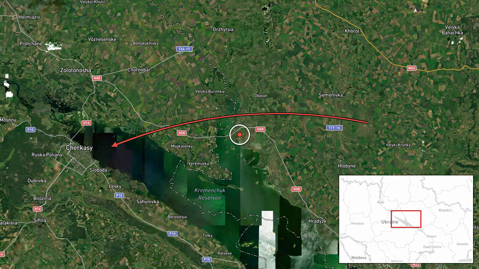 Cherkasy Oblast, Ukraine — Drone Transit location map