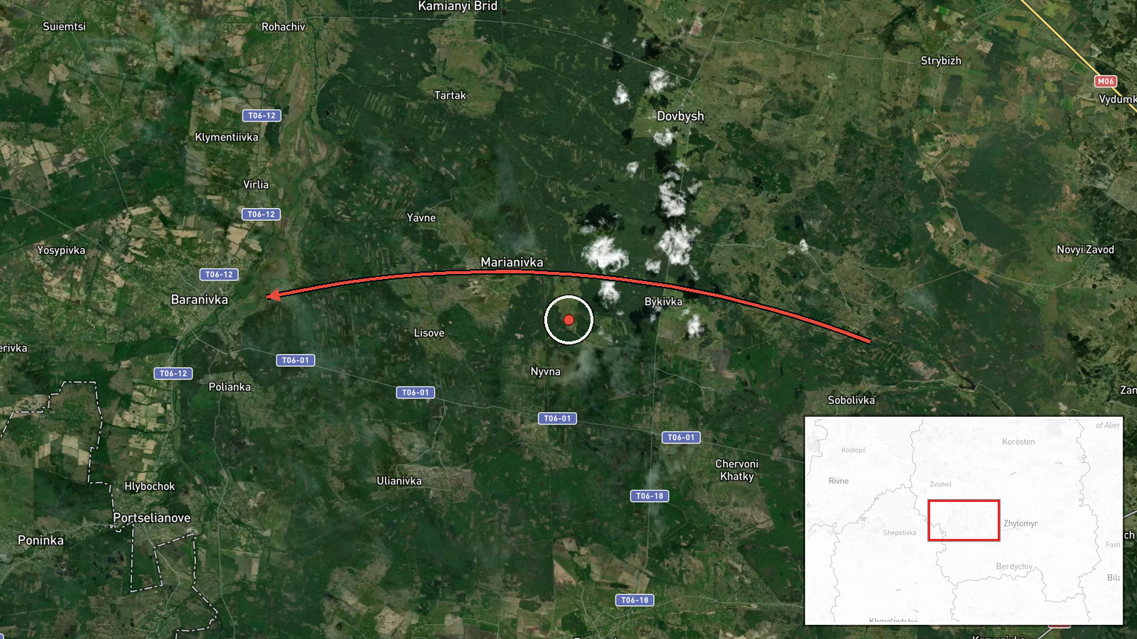 Baranivka, Ukraine — Drone Transit location map