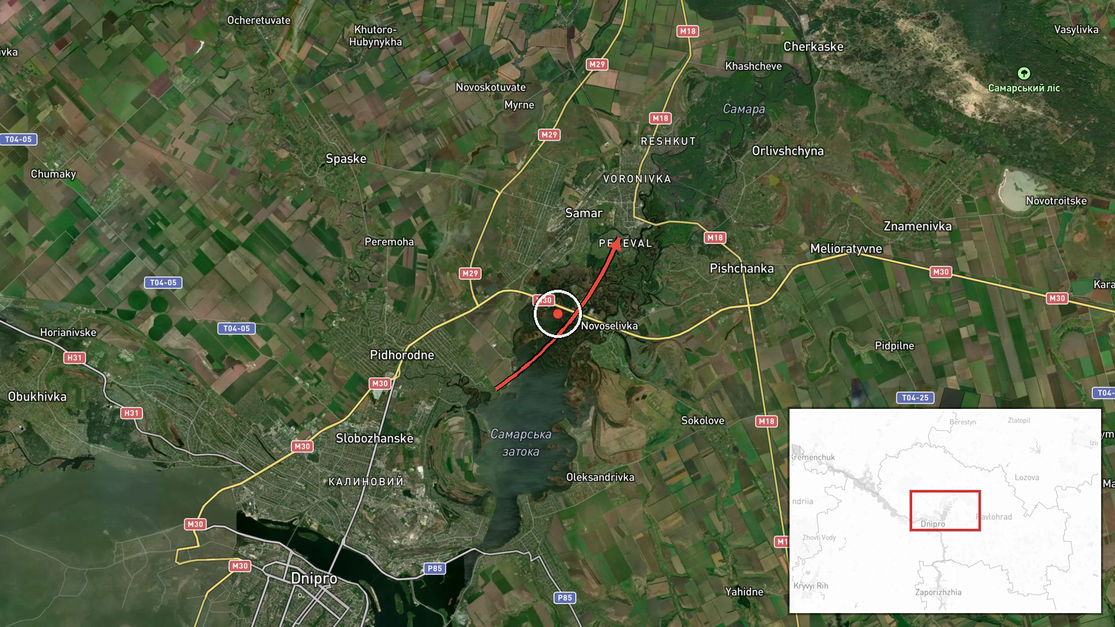Samar, Ukraine — Drone Transit location map
