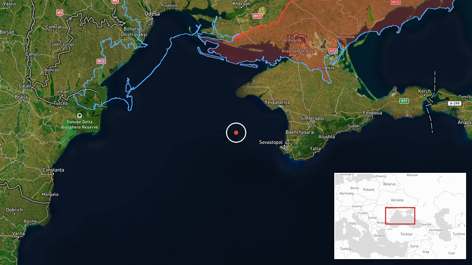 Black Sea, Ukraine — Drone Transit location map
