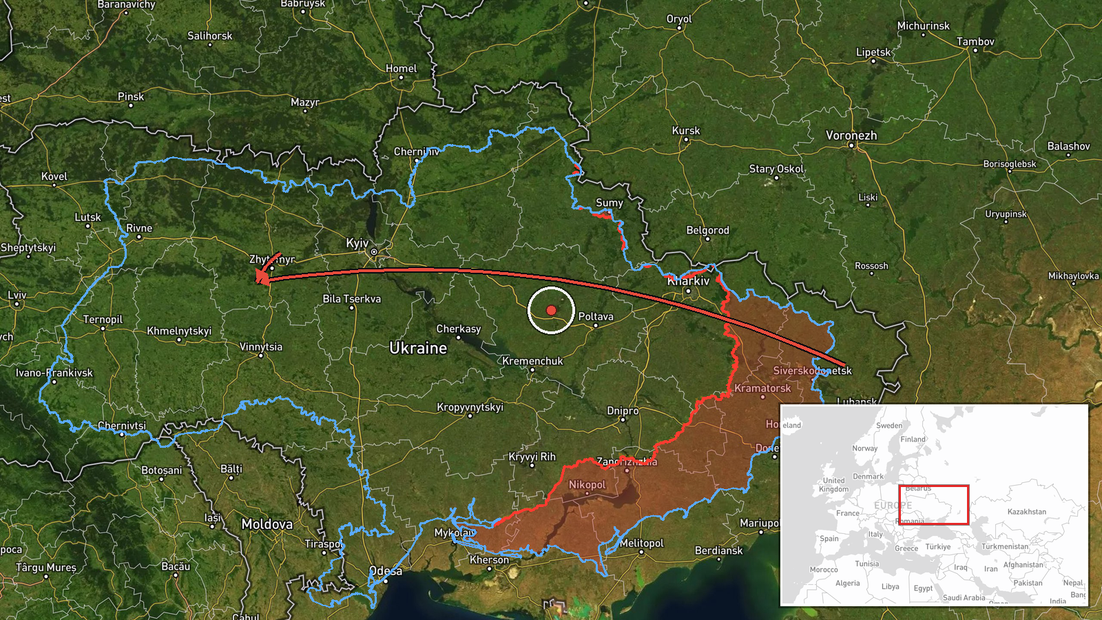 Shepetivka, Ukraine — Drone Transit location map