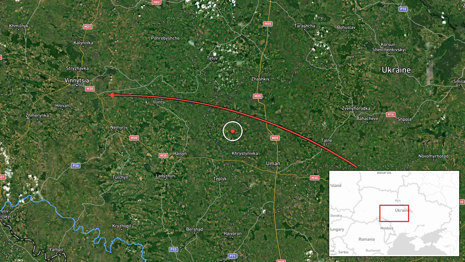 Vinnytsia Oblast, Ukraine — Drone Transit location map