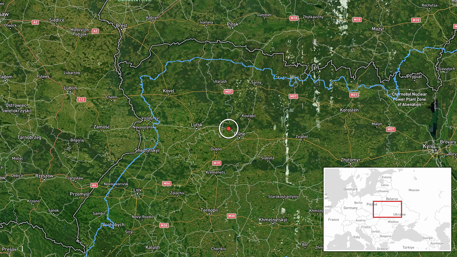 Klevan, Ukraine — Drone Transit location map