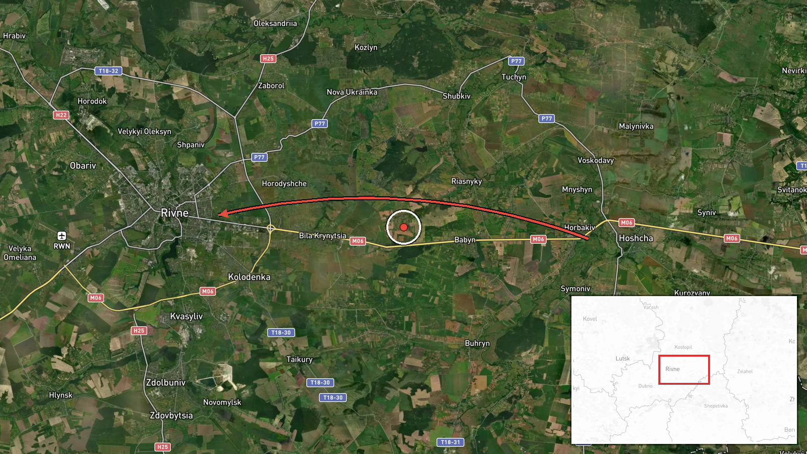Rivne, Ukraine — Drone Transit location map