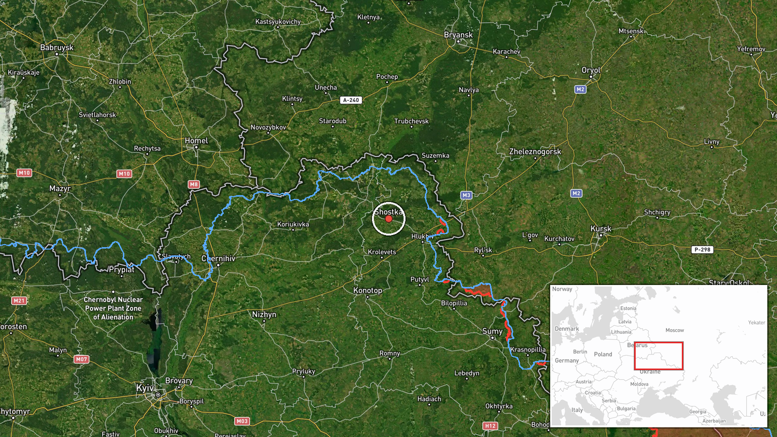 Shostka district, Ukraine — Drone Transit location map