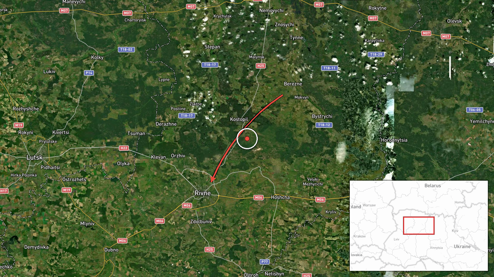 Rivne, Ukraine — Drone Transit location map