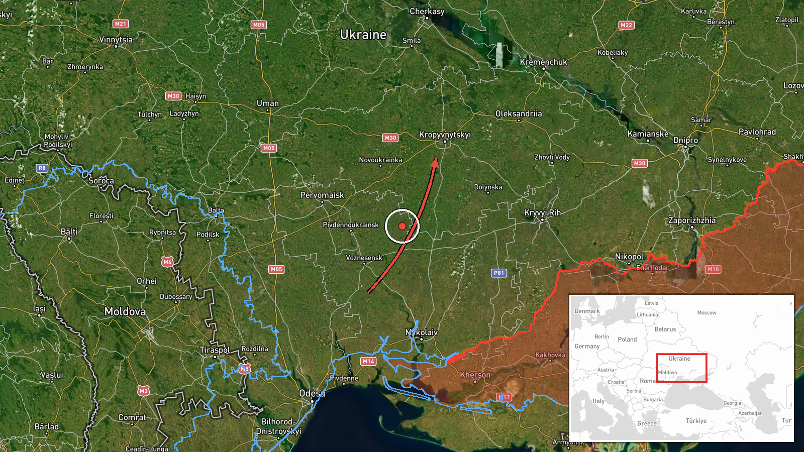 Kirovohrad Oblast, Ukraine — Drone Transit location map