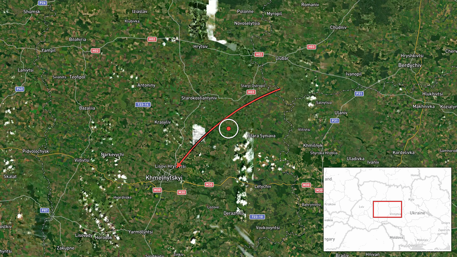 Khmelnytskyi Oblast, Ukraine — Drone Transit location map
