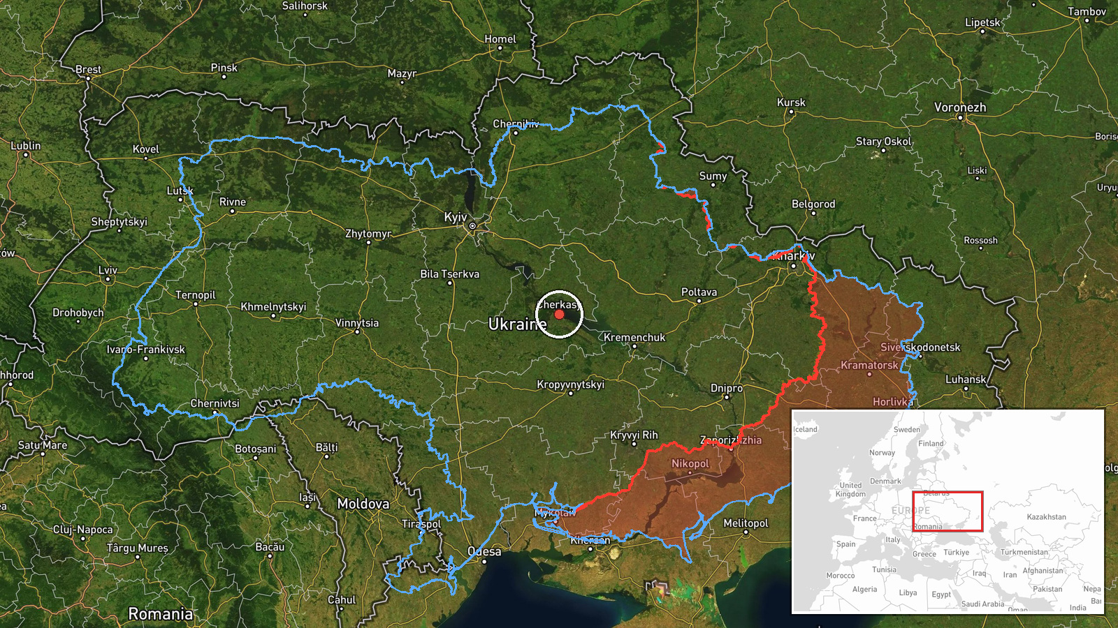 Cherkasy Oblast, Ukraine — Drone Transit location map