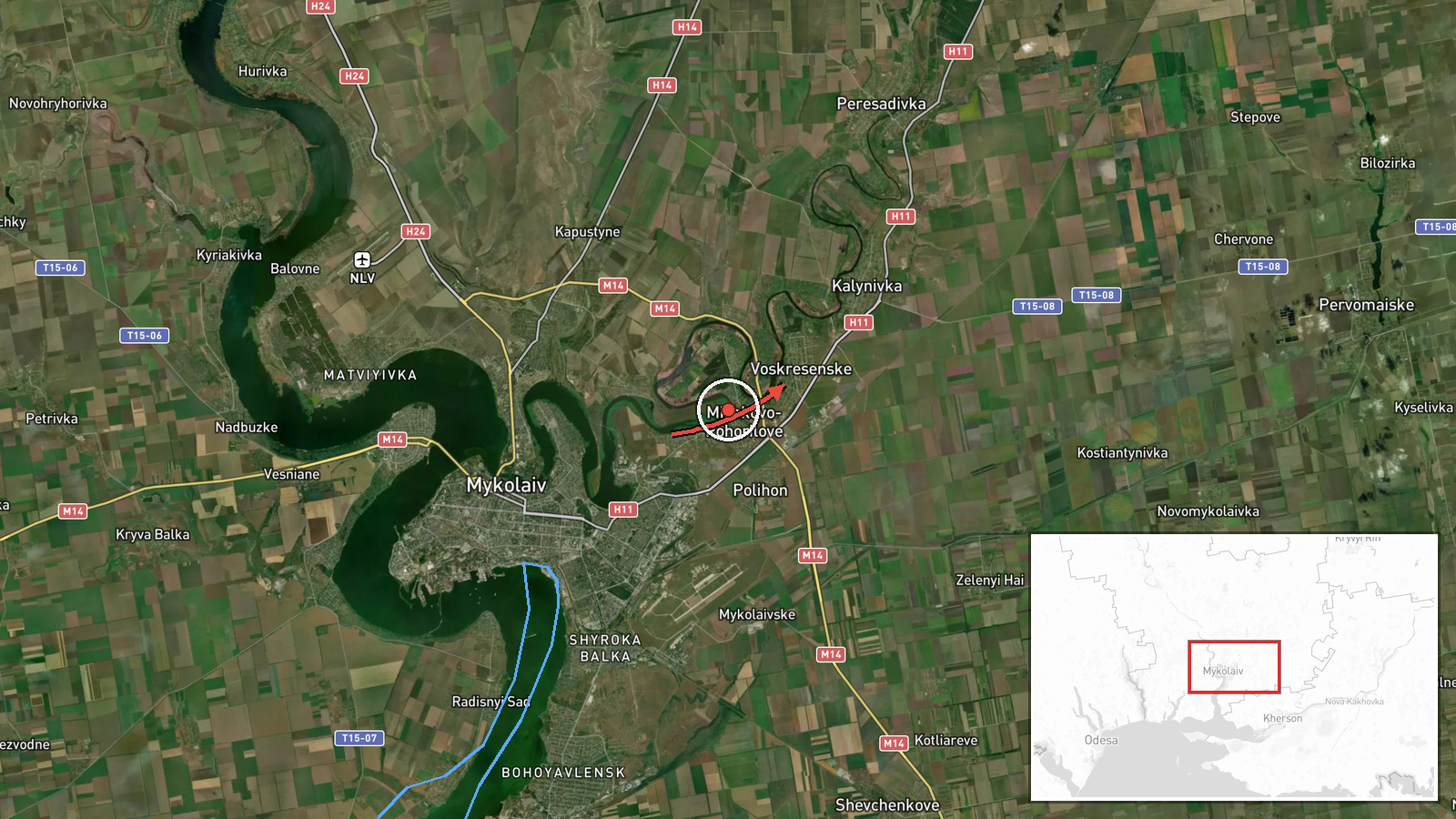 Voskresenske, Ukraine — Drone Transit location map
