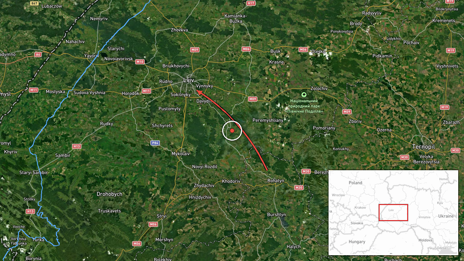Lviv Oblast, Ukraine — Drone Transit location map