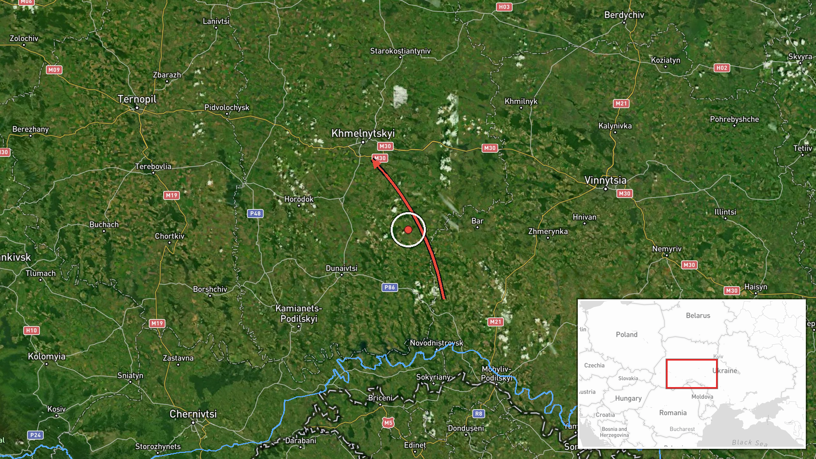 Khmelnytskyi Oblast, Ukraine — Drone Transit location map