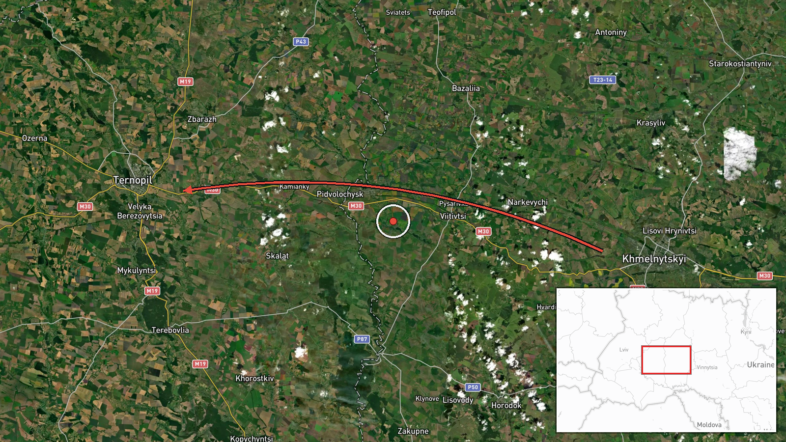 Ternopil Oblast, Ukraine — Drone Transit location map