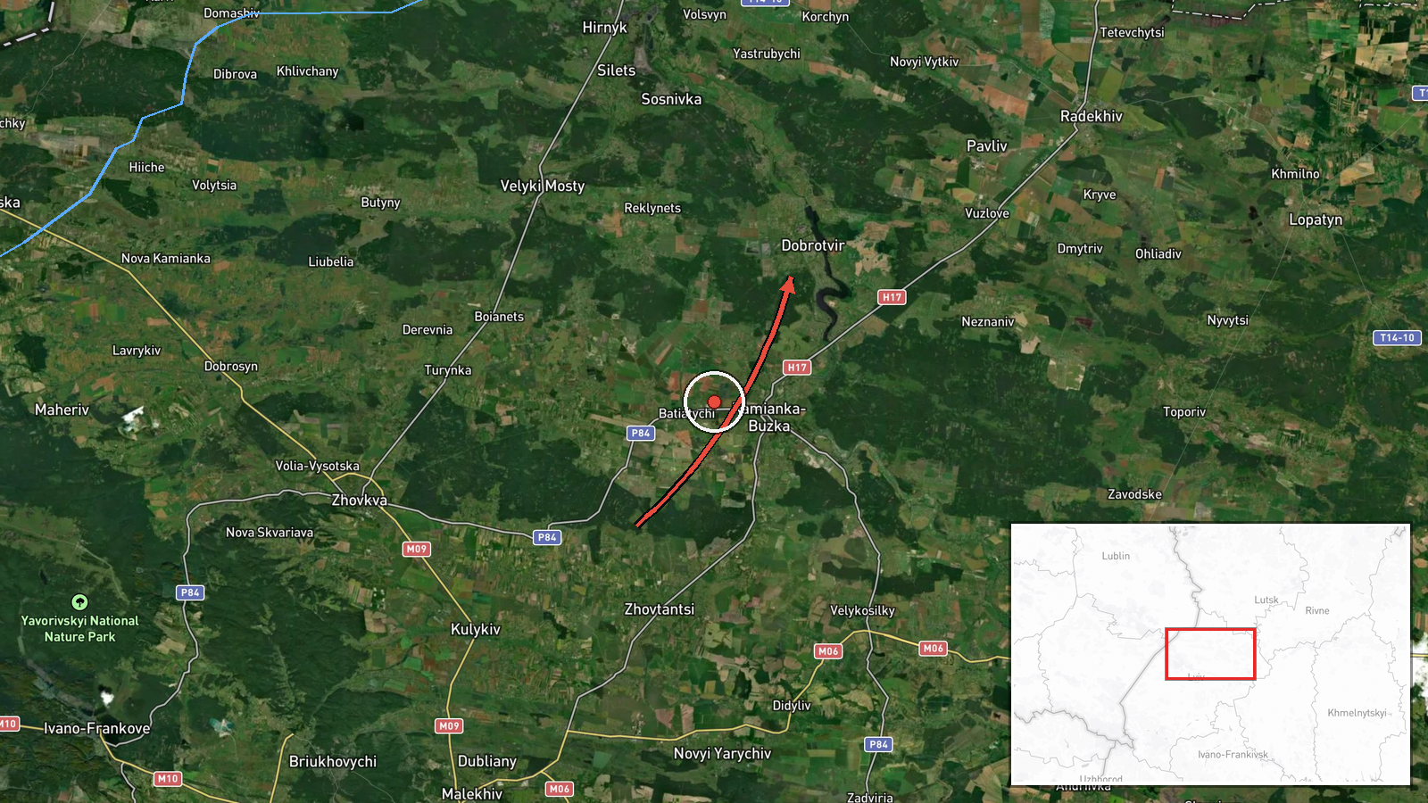 Dobrotvir, Ukraine — Drone Transit location map