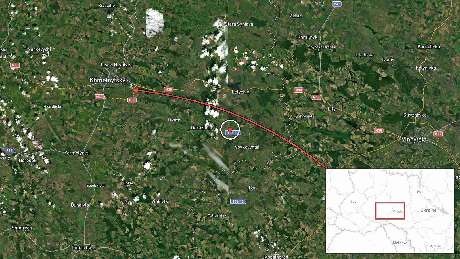 Khmelnytskyi Oblast, Ukraine — Drone Transit location map