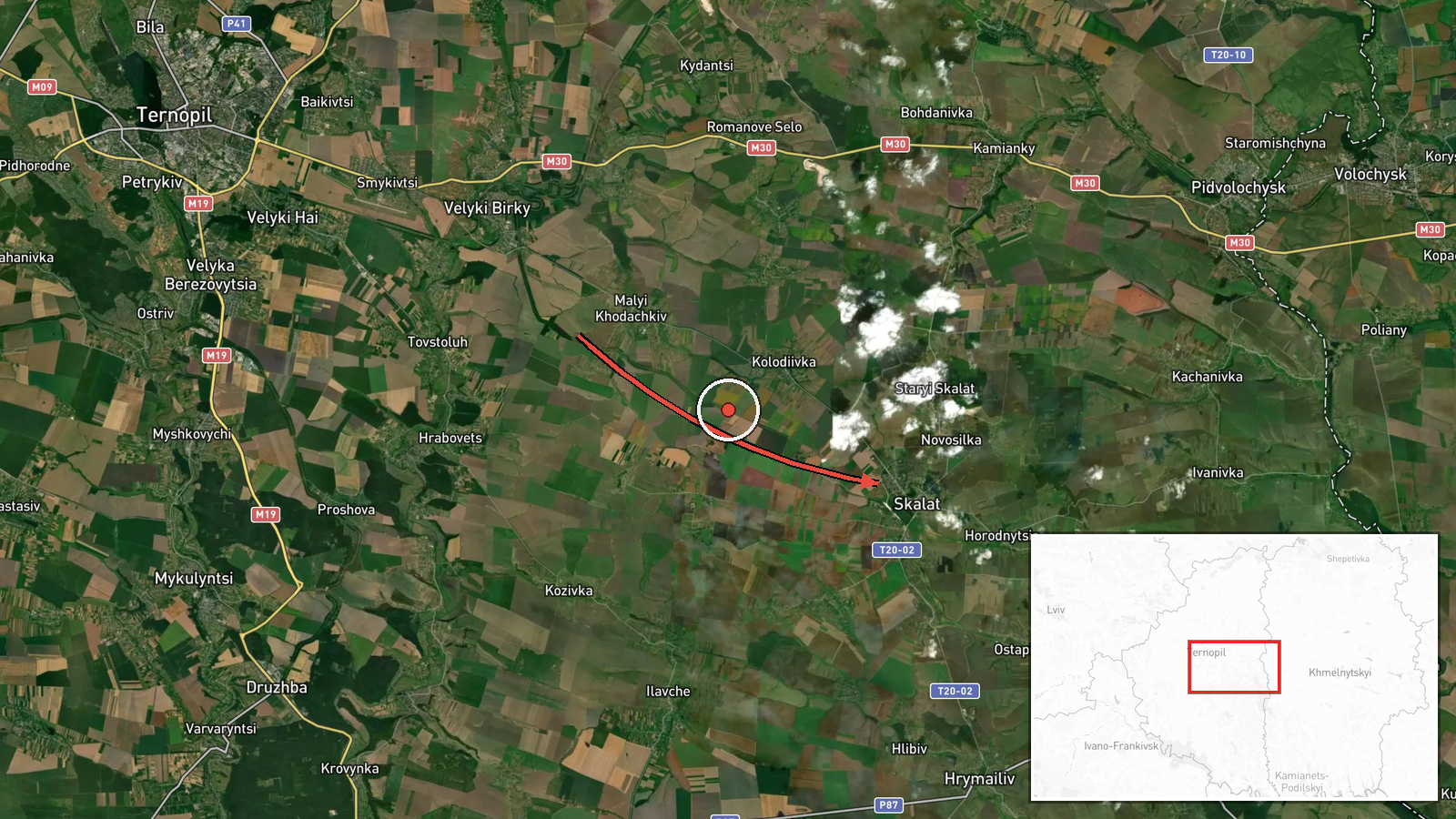 Skalat, Ukraine — Drone Transit location map
