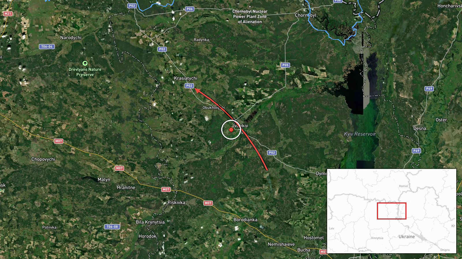 Krasiatychi, Ukraine — Drone Transit location map