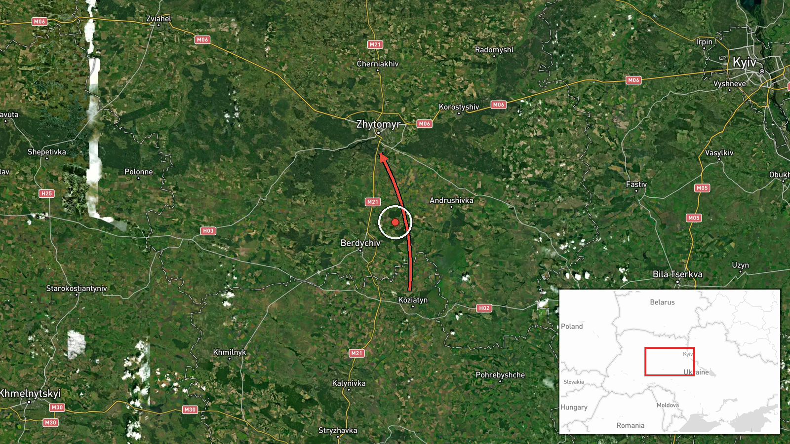 Zhytomyr Oblast, Ukraine — Drone Transit location map