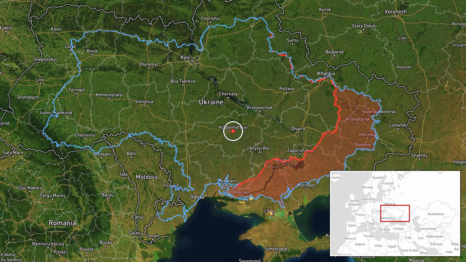 Kirovohrad Oblast, Ukraine — Drone Transit location map
