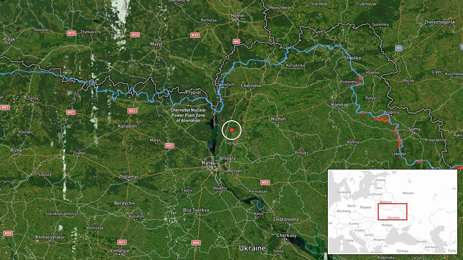 Oster, Ukraine — Drone Transit location map
