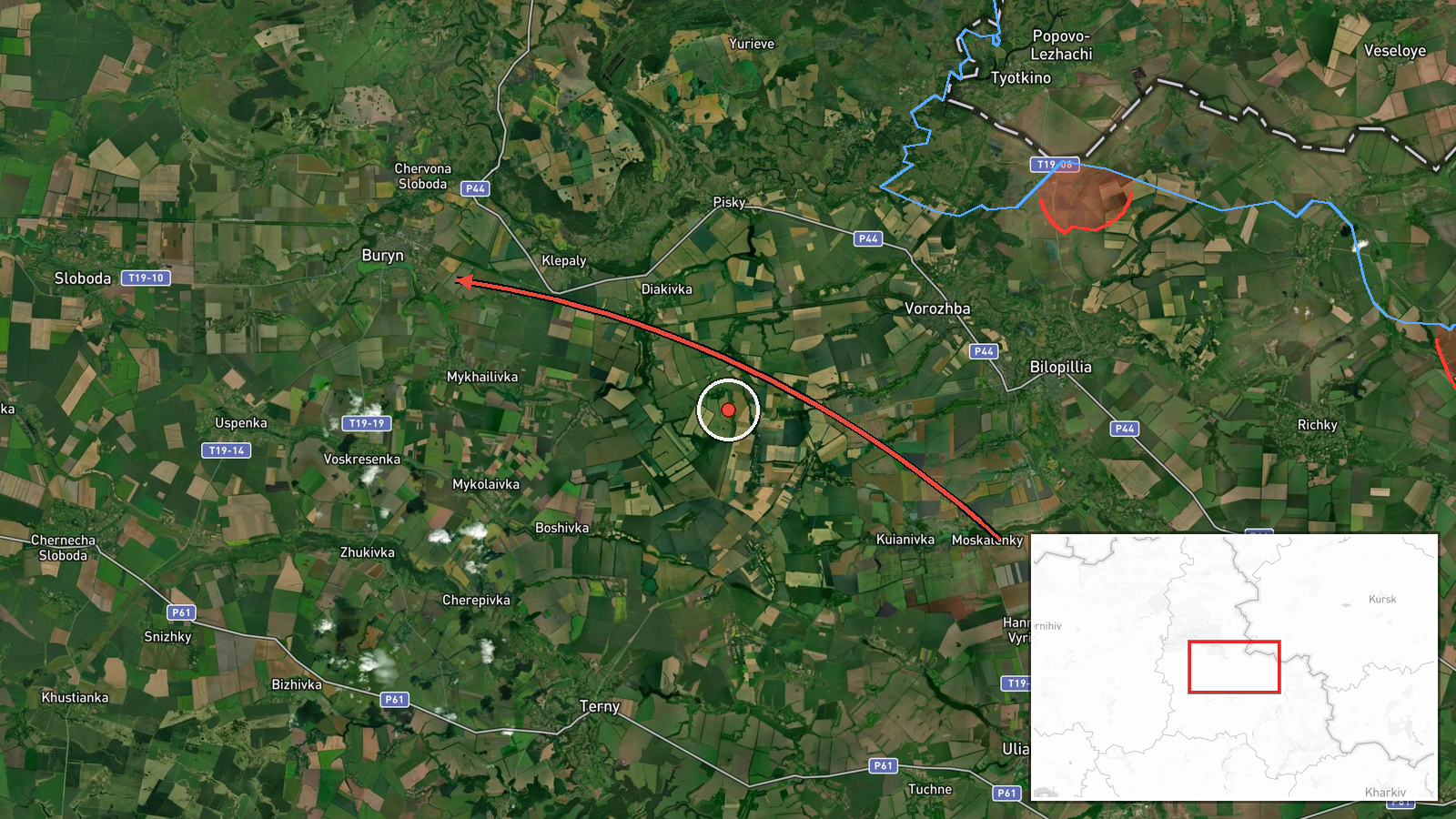 Buryn, Ukraine — Drone Transit location map