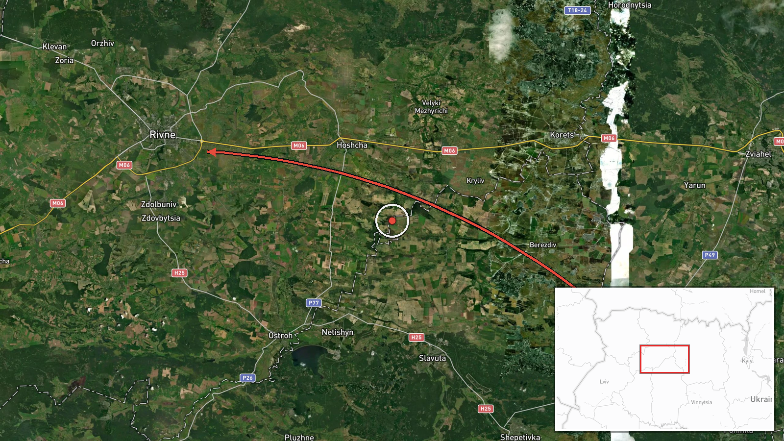 Rivne Oblast, Ukraine — Drone Transit location map