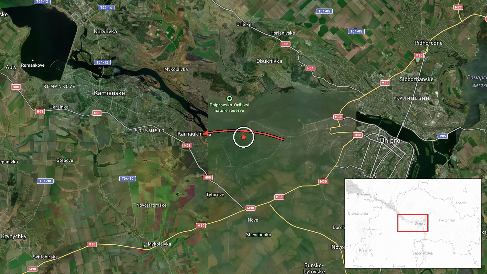 Karnaukhivka, Ukraine — Drone Transit location map