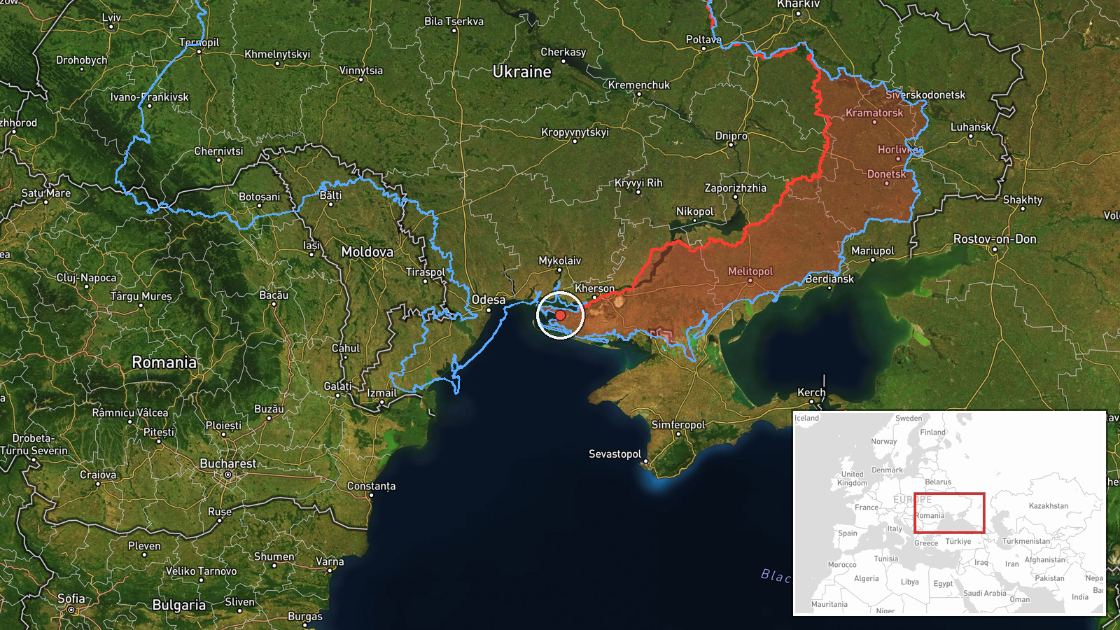 southern Mykolaiv Oblast, Ukraine — Drone Transit location map