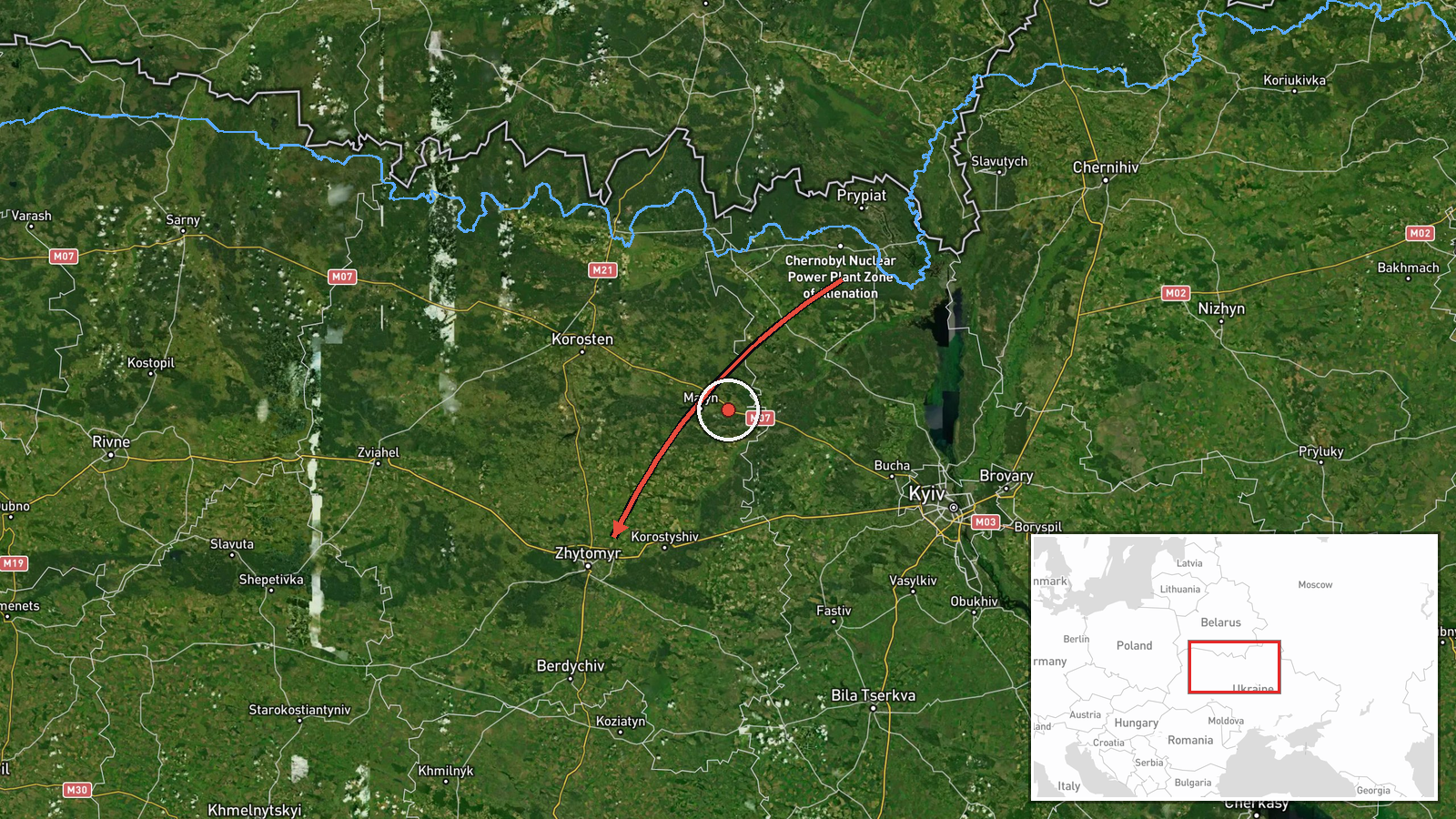 Zhytomyr Oblast, Ukraine — Drone Transit location map