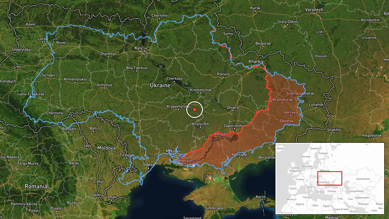 eastern Kirovohrad Oblast, Ukraine — Drone Transit location map