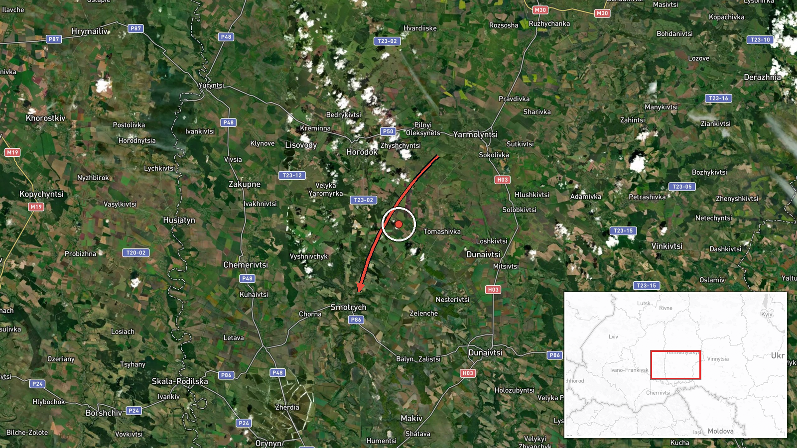 Smotrych, Ukraine — Drone Transit location map