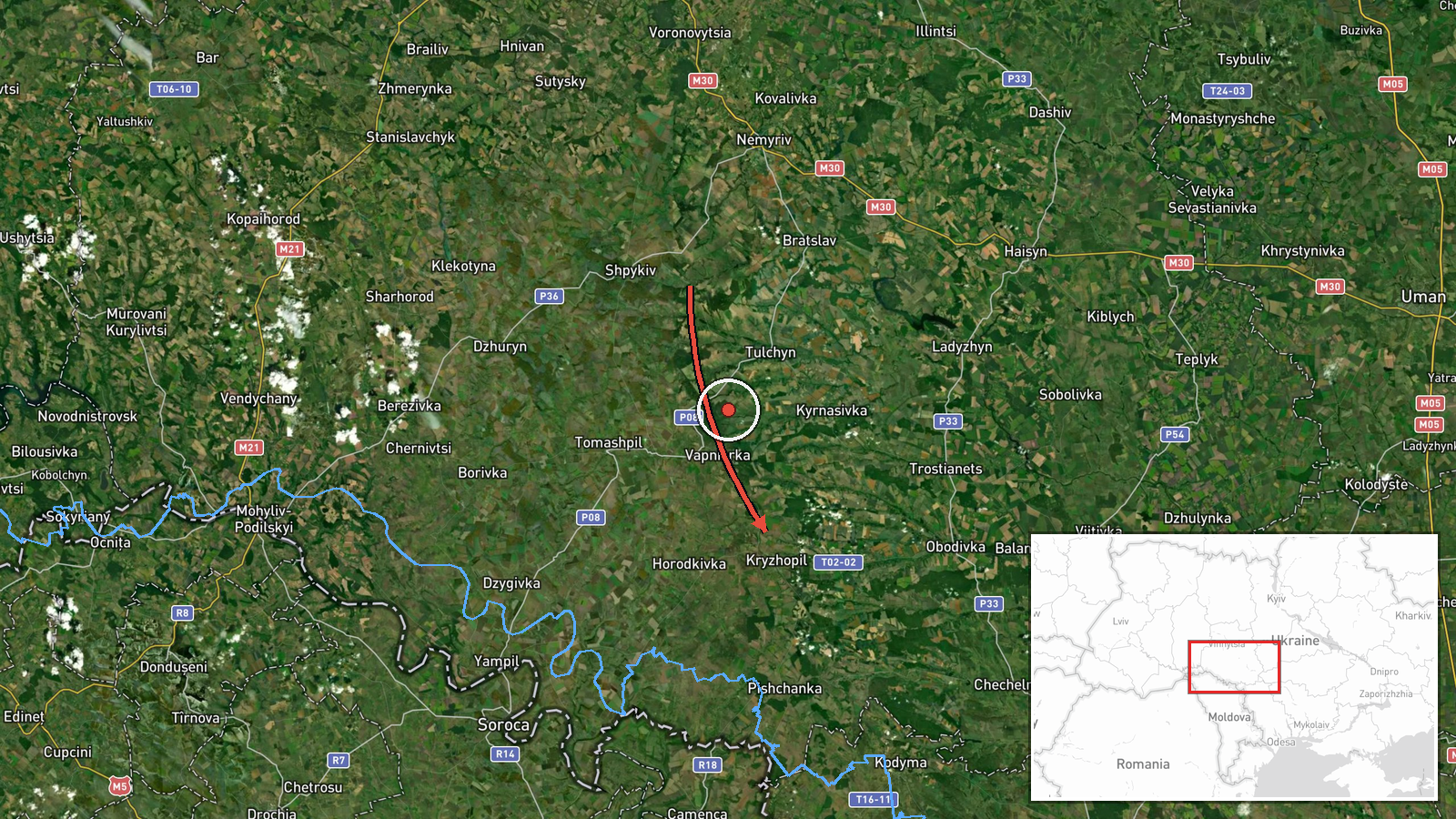 Kryzhopil, Ukraine — Drone Transit location map