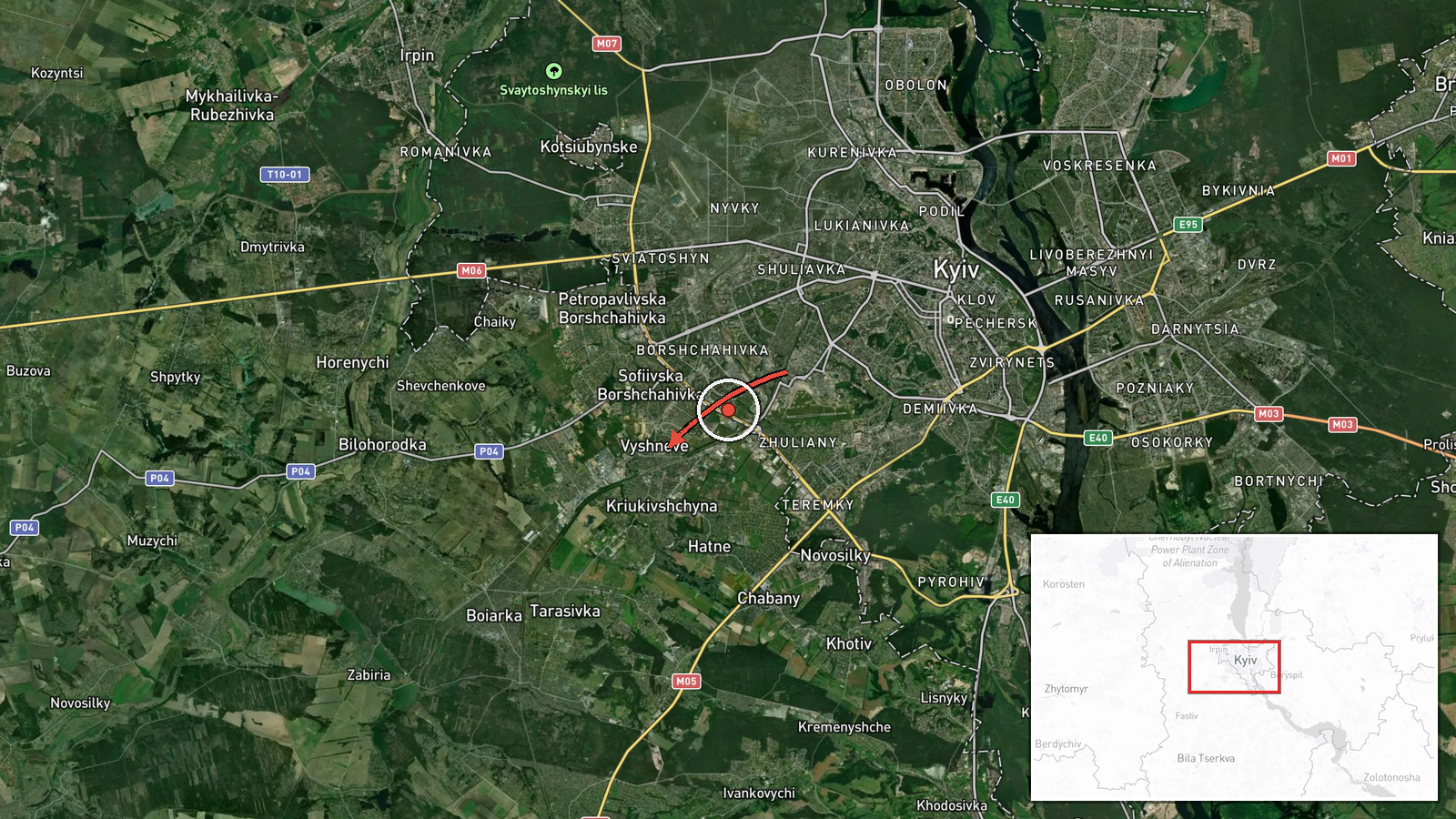 Vyshneve, Ukraine — Drone Transit location map