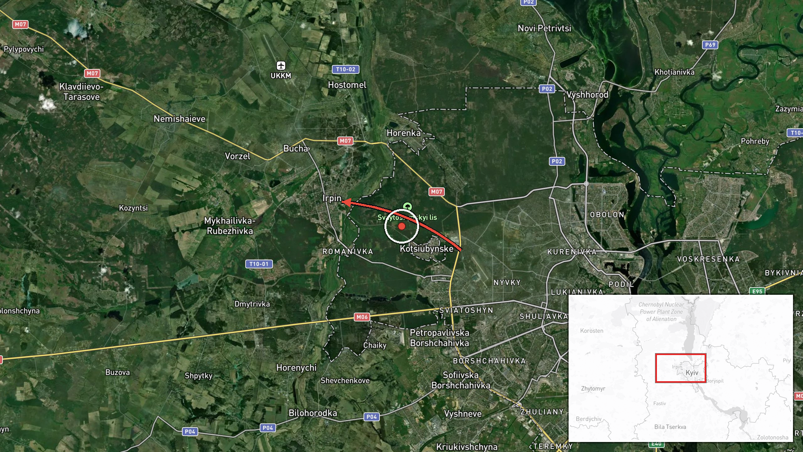 Irpin, Ukraine — Drone Transit location map