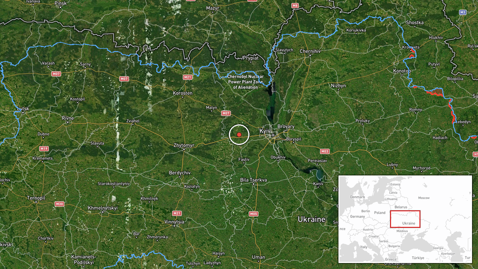 Makariv, Ukraine — Drone Transit location map