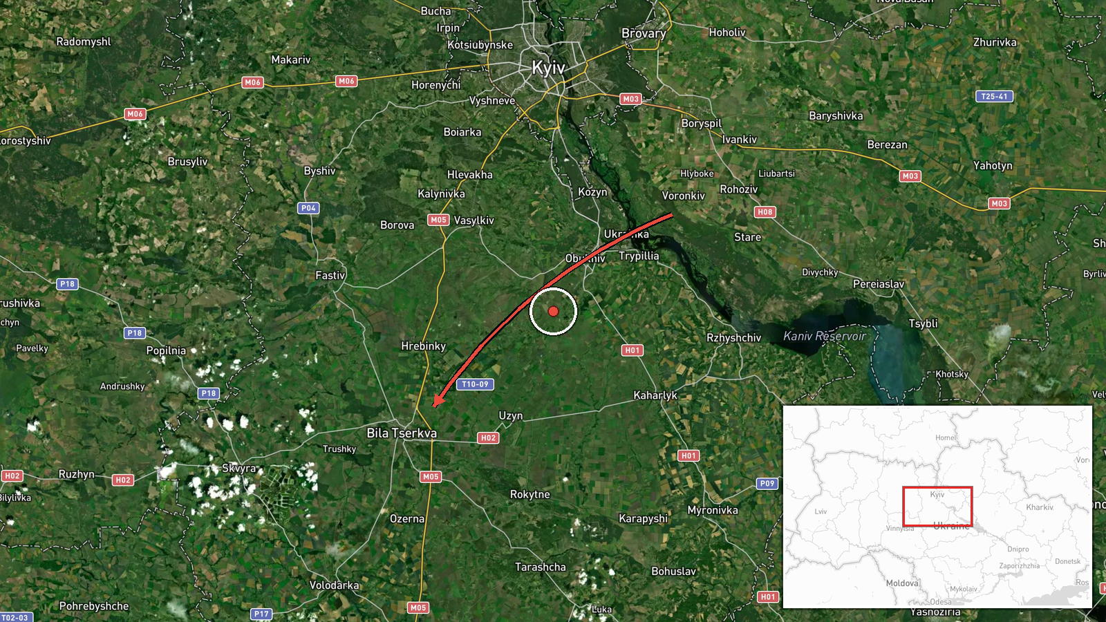 Bila Tserkva, Ukraine — Drone Transit location map