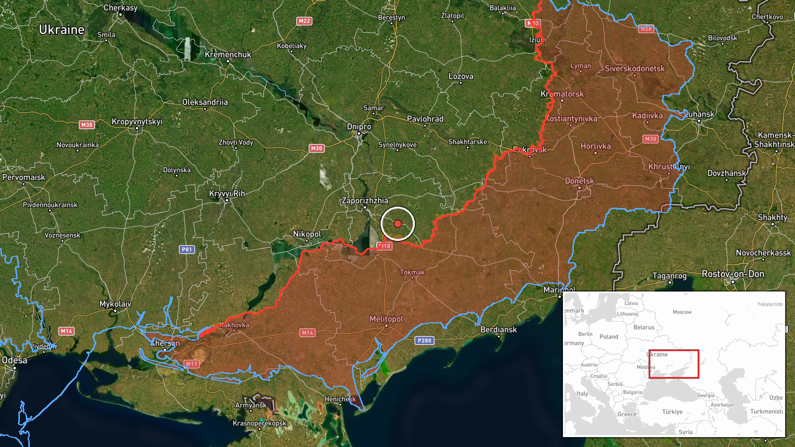 Komyshuvakha, Ukraine — Drone Transit location map
