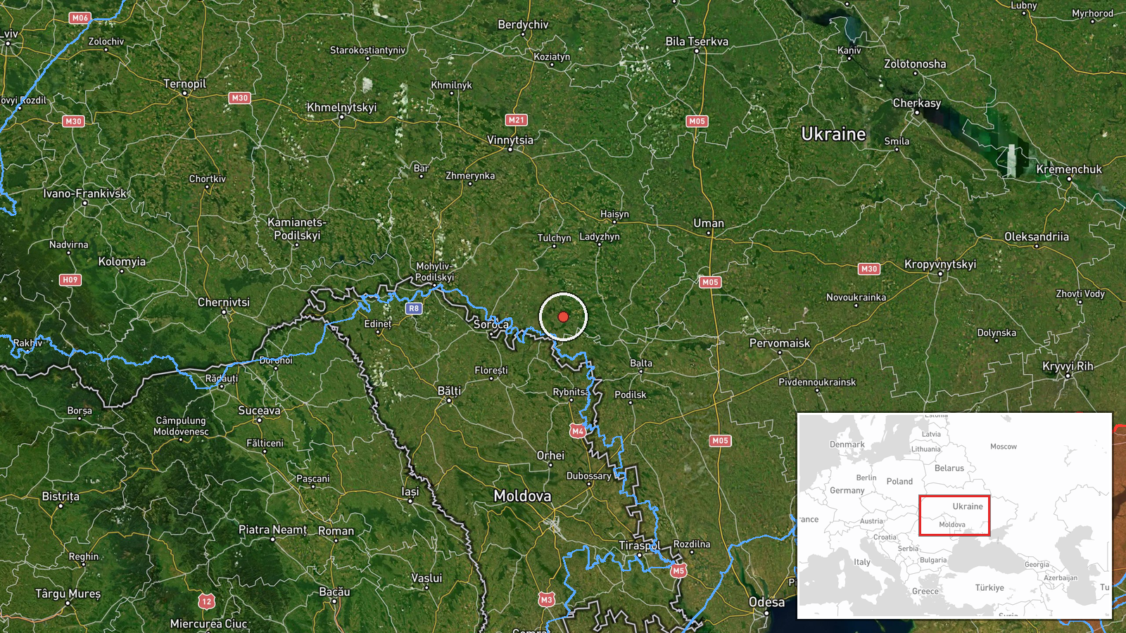 Rudnytsya, Ukraine — Drone Transit location map