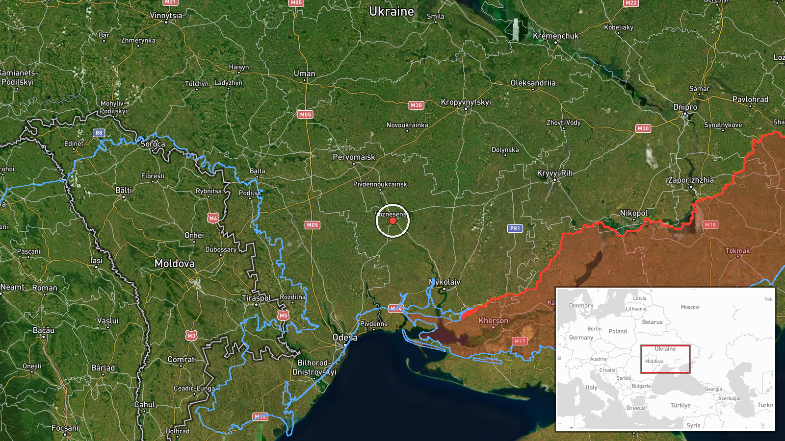 Voznesensk, Ukraine — Drone Transit location map
