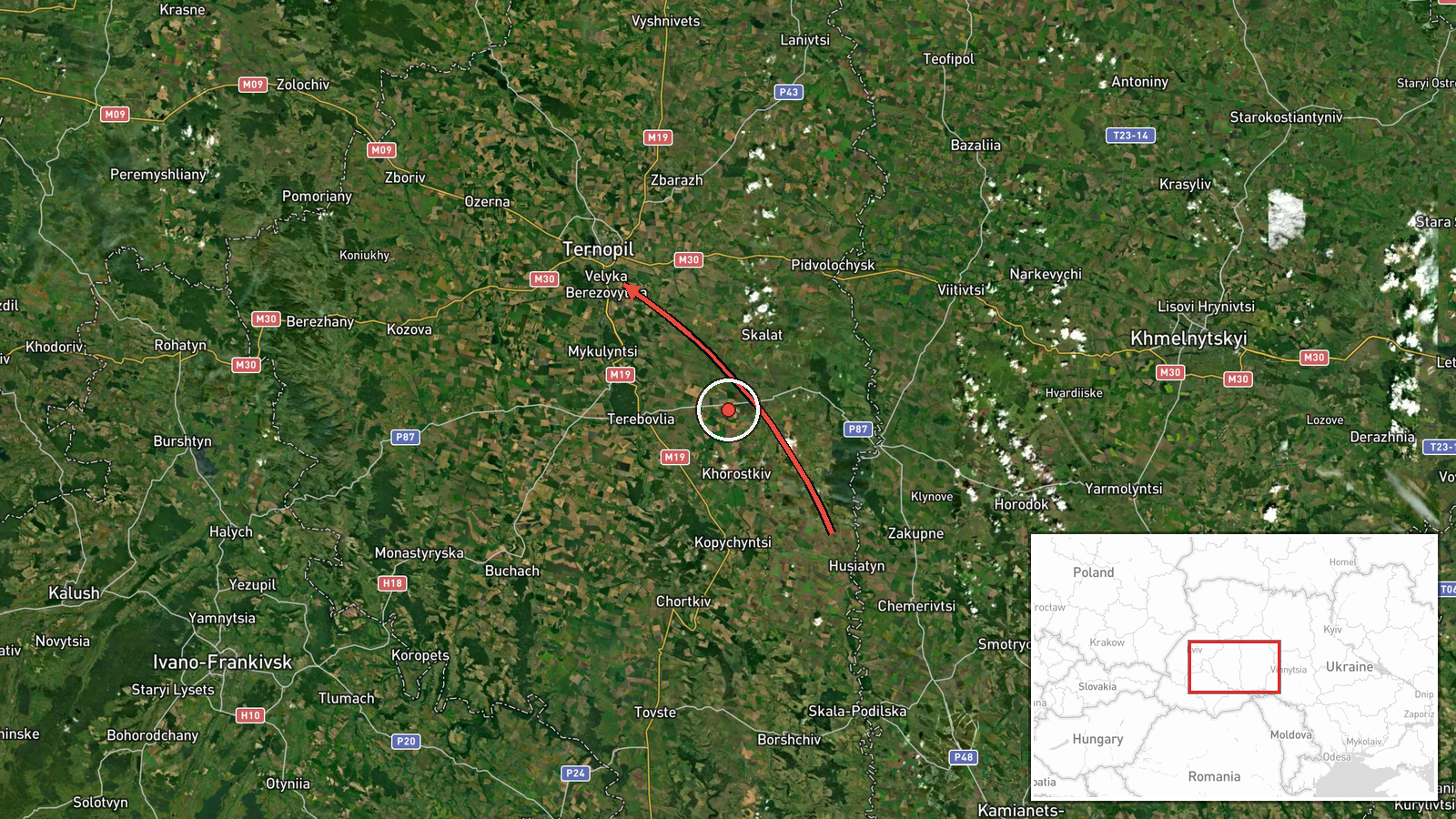 Ternopil Oblast, Ukraine — Drone Transit location map