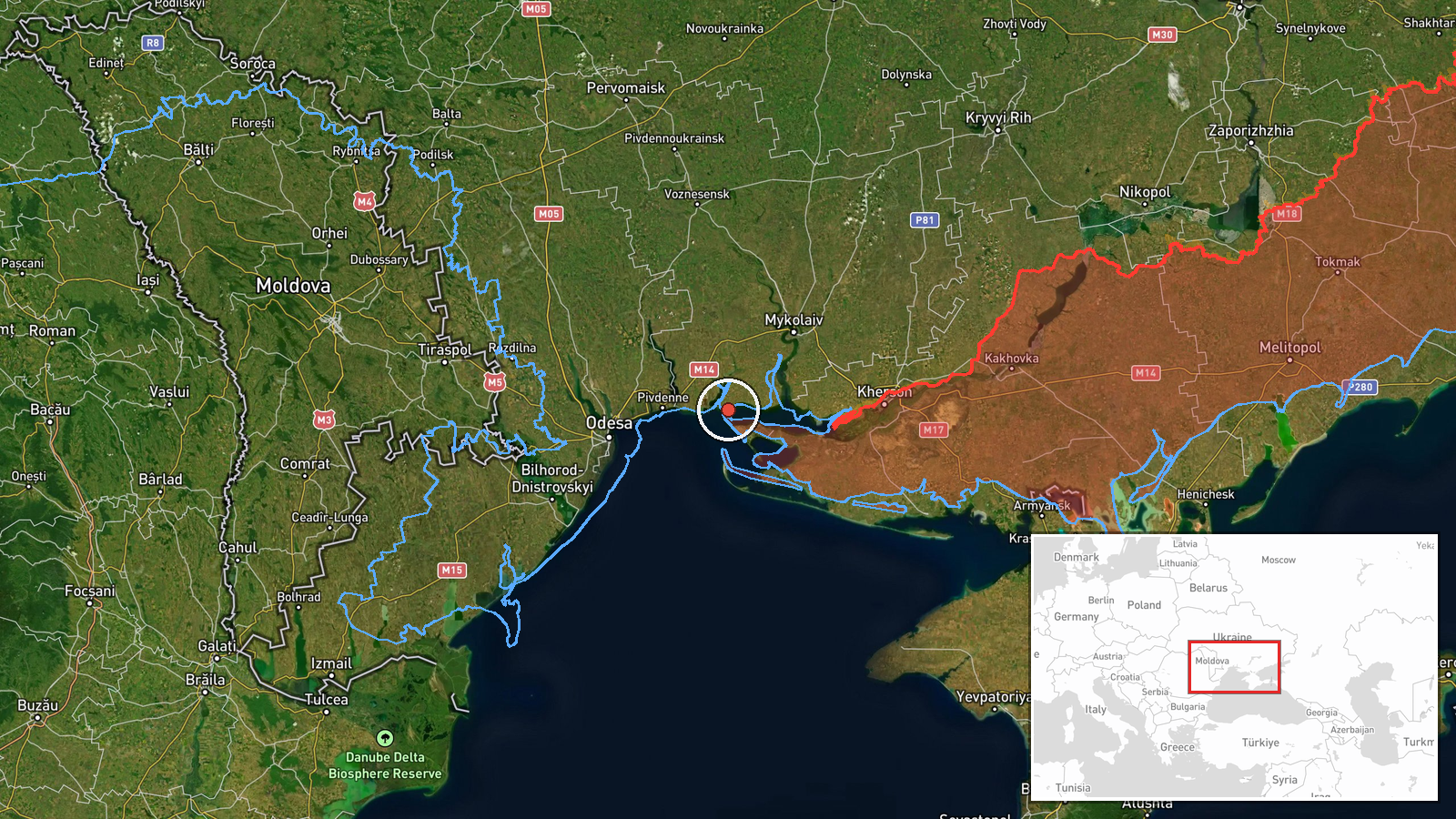 Ochakiv, Ukraine — Drone Transit location map