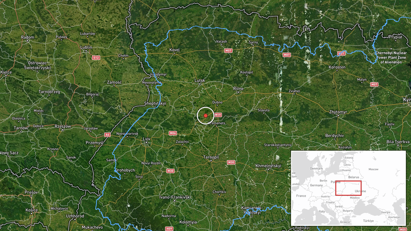 Zarichne, Ukraine — Drone Transit location map