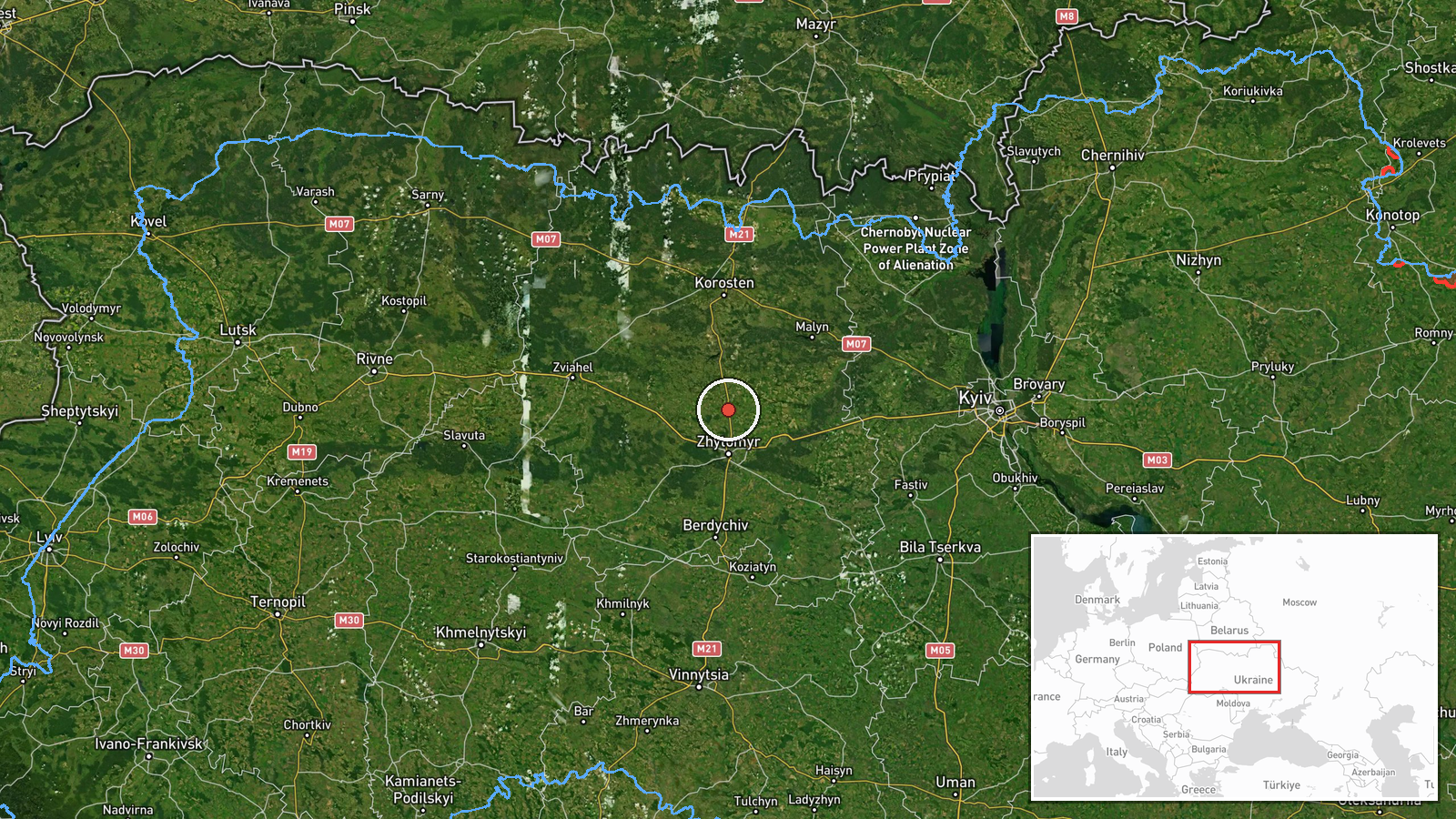 Cherniakhiv, Ukraine — Drone Transit location map